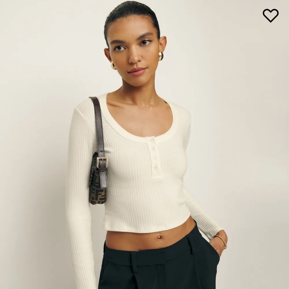 Reformation Billie Knit Top Fior Di Latte - Size XS